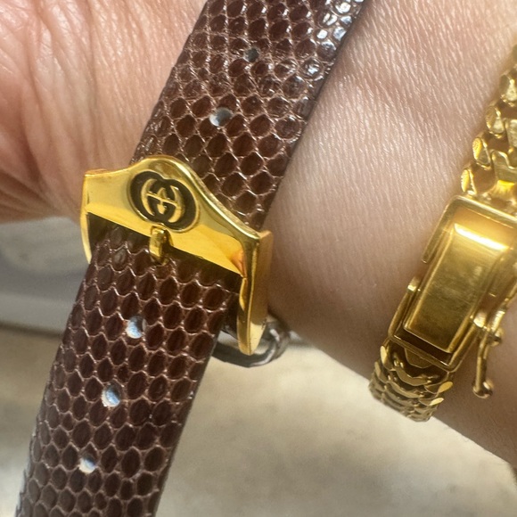 Gucci Ladies Gold Dial Sherry Line 18K Electro plated Vintage Swiss Made 17cm - Picture 7 of 17